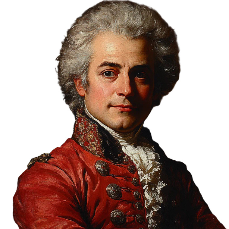 Mozart Portrait Vinyl Car Decal Sticker – Waterproof & UV-Resistant 8"