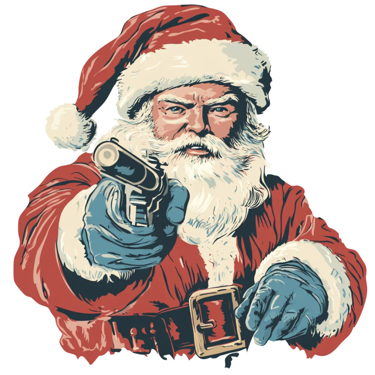 Western Santa Vinyl Car Decal Sticker – Waterproof & UV-Resistant 8"