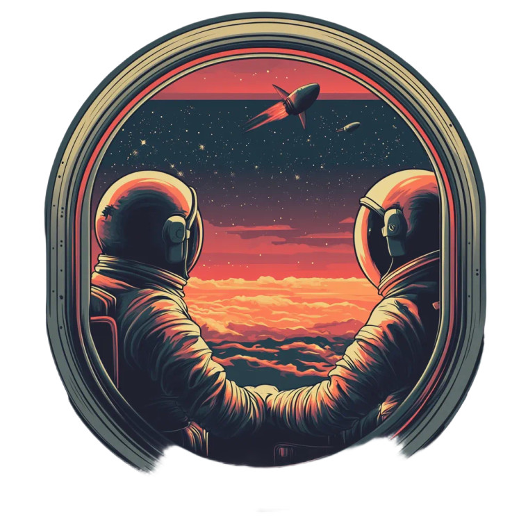 Astronaut Space View Vinyl Car Decal Sticker – Waterproof & UV-Resistant 8"