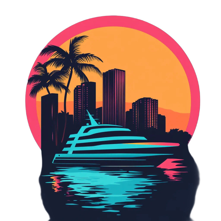 Miami Travel Logo Vinyl Car Decal Sticker – Waterproof & UV-Resistant 8"