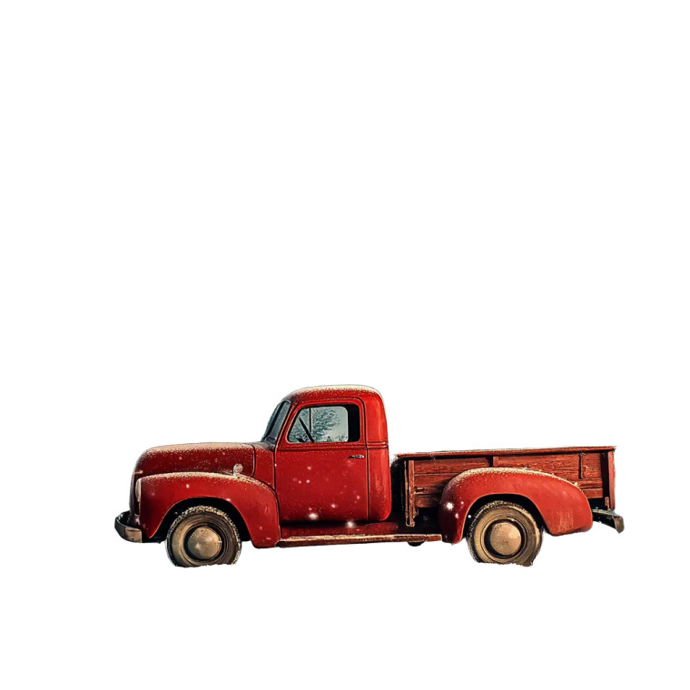 Christmas Truck Scene V7 Vinyl Car Decal Sticker – Waterproof & UV-Resistant 8"