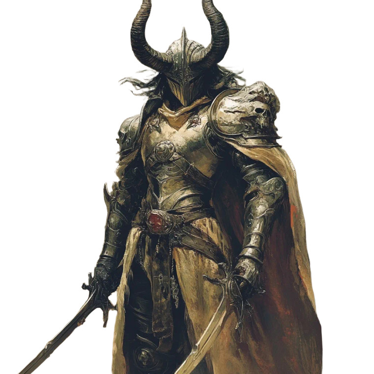 Tiefling Paladin Knight Vinyl Car Decal Sticker – Waterproof & UV-Resistant 8"