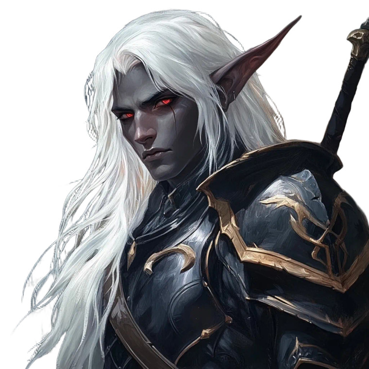 Dark Elf Fighter Vinyl Car Decal Sticker – Waterproof & UV-Resistant 8"