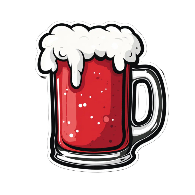 Cartoon Beer Mug V2 Vinyl Car Decal Sticker – Waterproof & UV-Resistant 8"