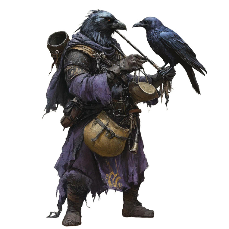 Kenku Bard Playing Vinyl Car Decal Sticker – Waterproof & UV-Resistant 8"