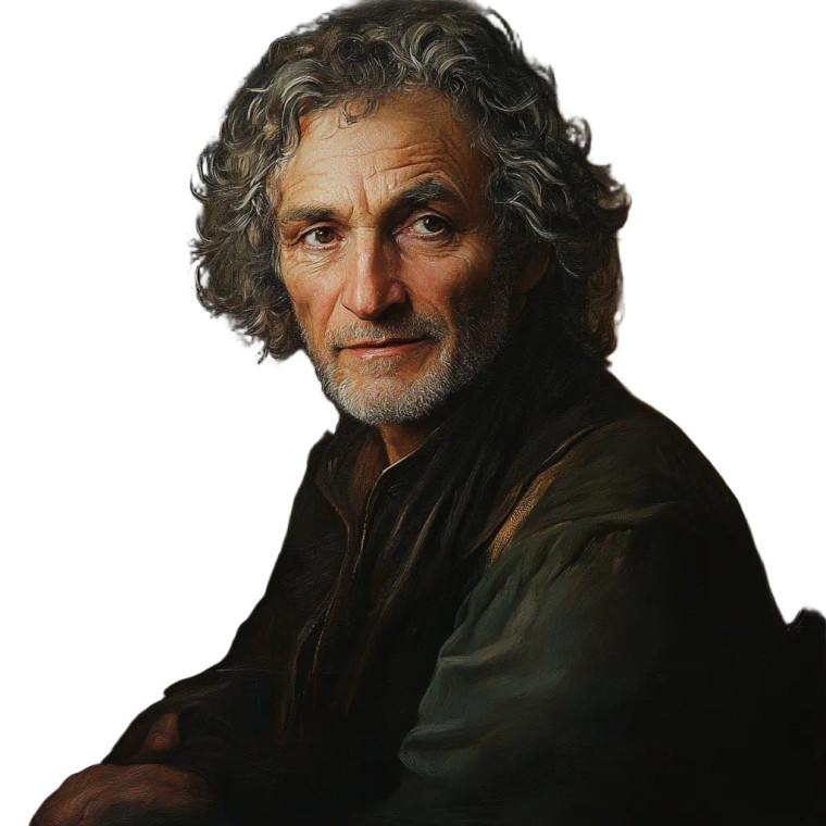 Rembrandt Portrait Vinyl Car Decal Sticker – Waterproof & UV-Resistant 8"