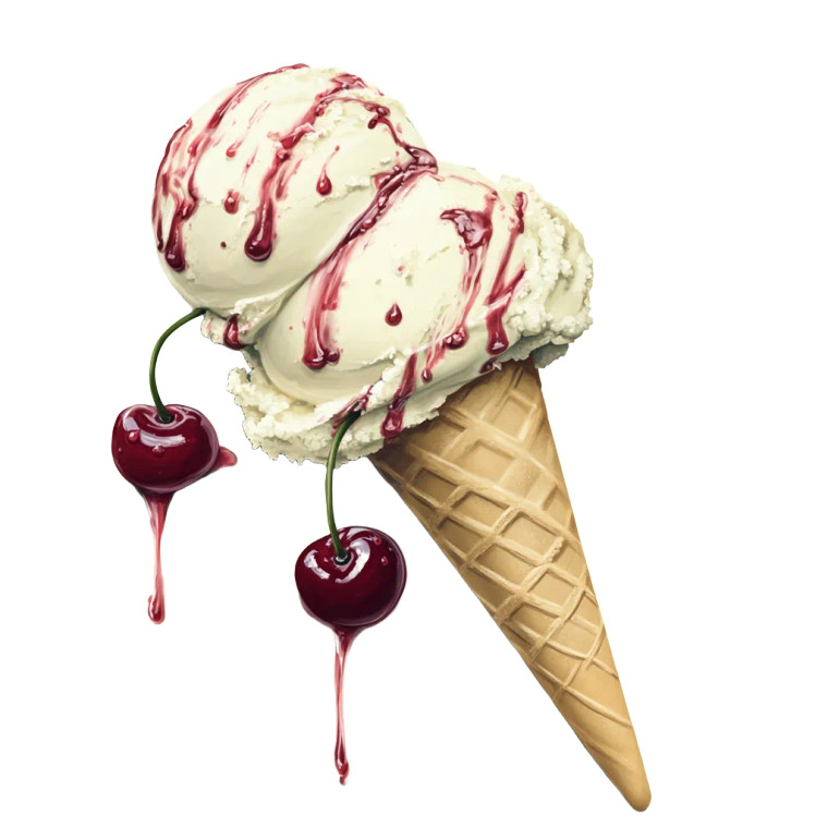 Dropped Gelato Scoop Vinyl Car Decal Sticker – Waterproof & UV-Resistant 8"