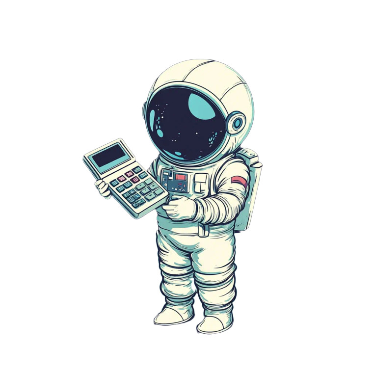 Confused Astronaut Calculator Vinyl Car Decal Sticker – Waterproof & UV-Resistant 8"