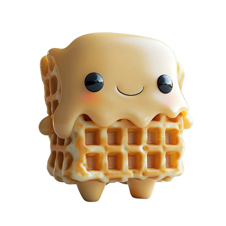 Cute Waffle Creature Vinyl Car Decal Sticker – Waterproof & UV-Resistant 8"