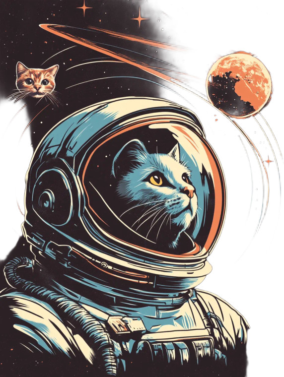 Cosmic Cat Explorer Vinyl Car Decal Sticker – Waterproof & UV-Resistant 8"