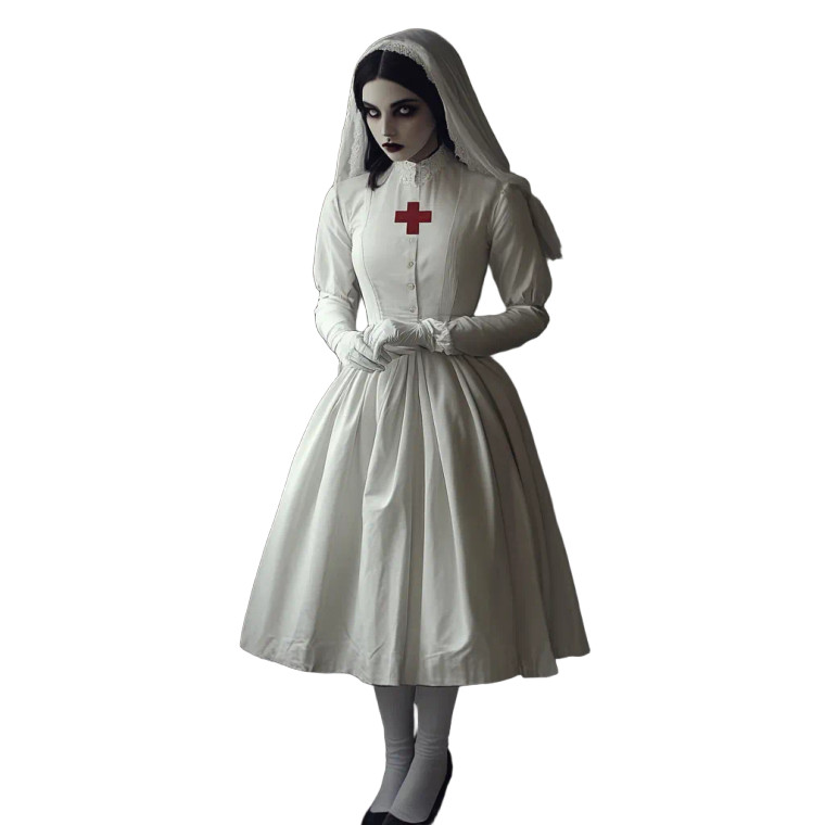 Vintage Vampire Nurse Vinyl Car Decal Sticker – Waterproof & UV-Resistant 8"