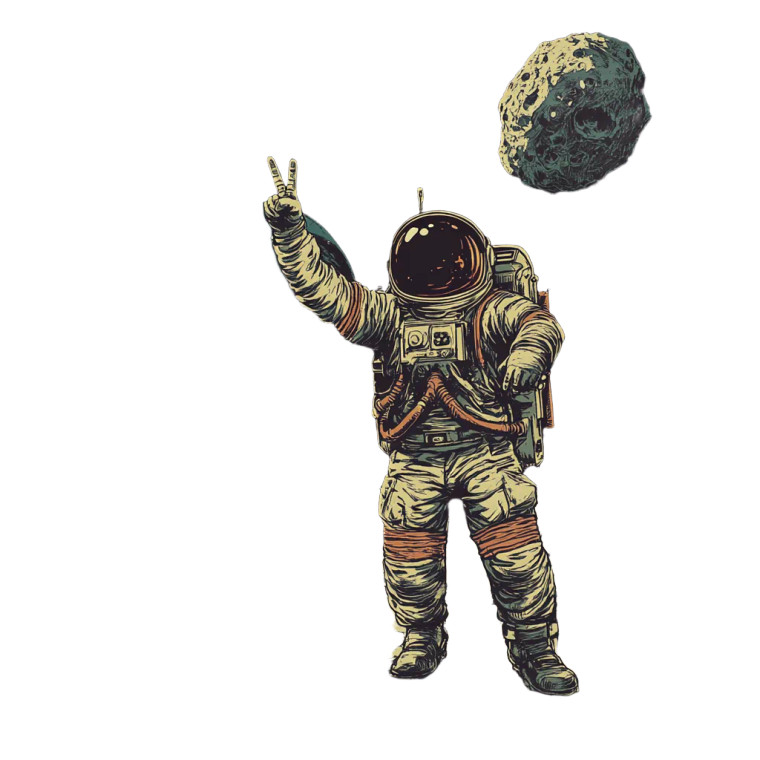 Defiant Moon Astronaut Vinyl Car Decal Sticker – Waterproof & UV-Resistant 8"