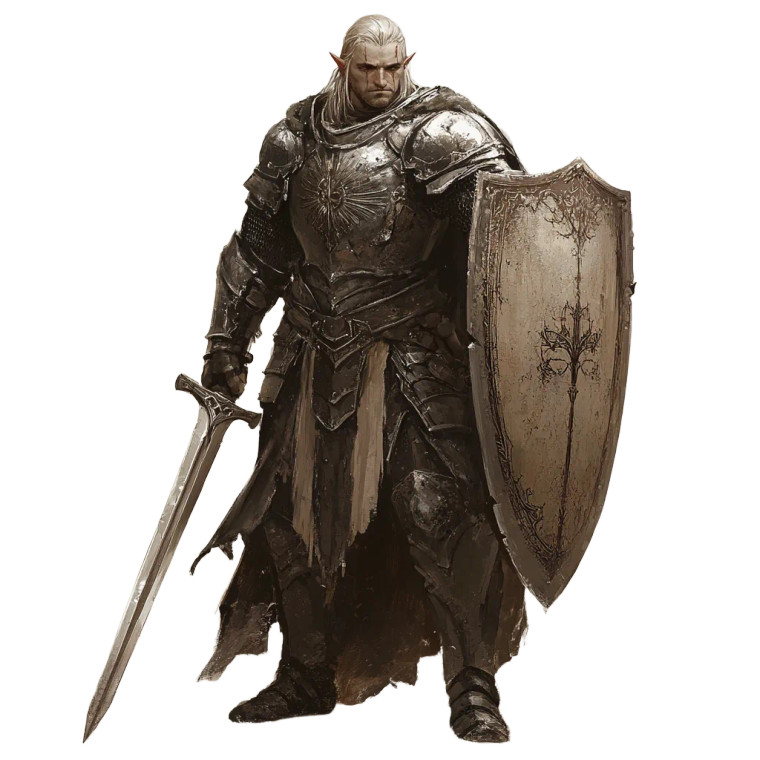 Elven Cleric Warrior Vinyl Car Decal Sticker – Waterproof & UV-Resistant 8"