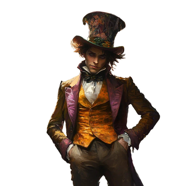 The Mad Hatter V2 Vinyl Car Decal Sticker – Waterproof & UV-Resistant 8"