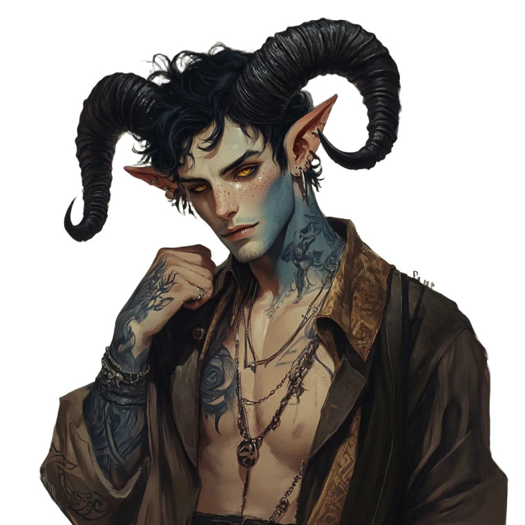 Stylized Tiefling Character Vinyl Car Decal Sticker – Waterproof & UV-Resistant 8"