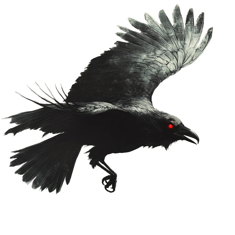 Fiendish Raven Vinyl Car Decal Sticker – Waterproof & UV-Resistant 8"