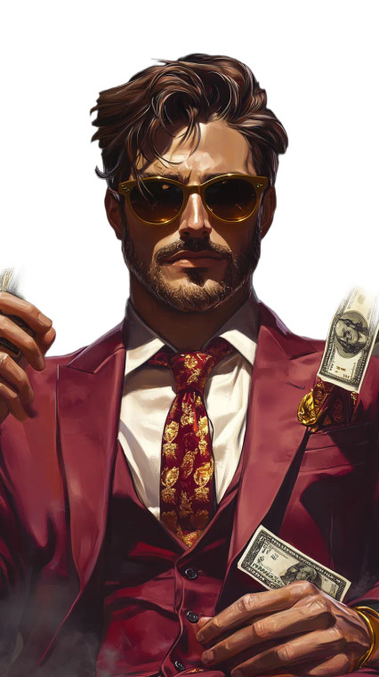 Rich Fantasy Man Vinyl Car Decal Sticker – Waterproof & UV-Resistant 8"