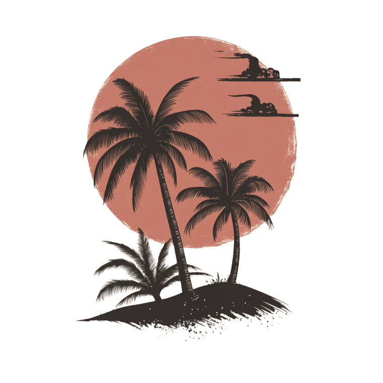 Tobacco Palm Logo Vinyl Car Decal Sticker – Waterproof & UV-Resistant 8"