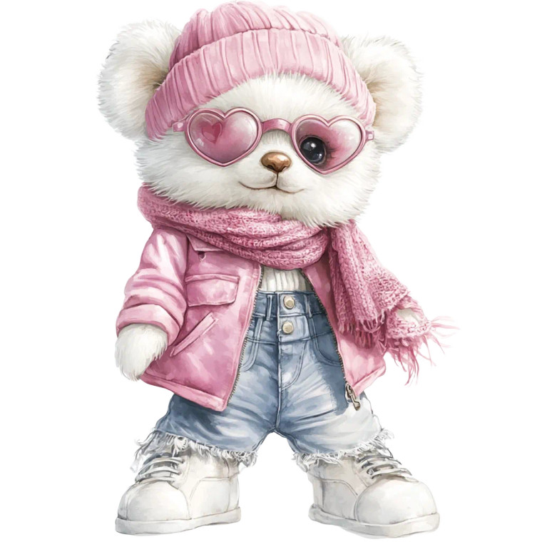 Cute Teddy Bear V10 Vinyl Car Decal Sticker – Waterproof & UV-Resistant 8"