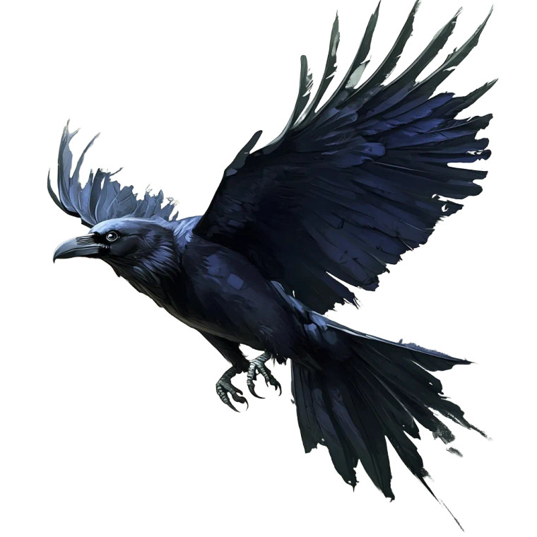 Aggressive Raven Flight Vinyl Car Decal Sticker – Waterproof & UV-Resistant 8"