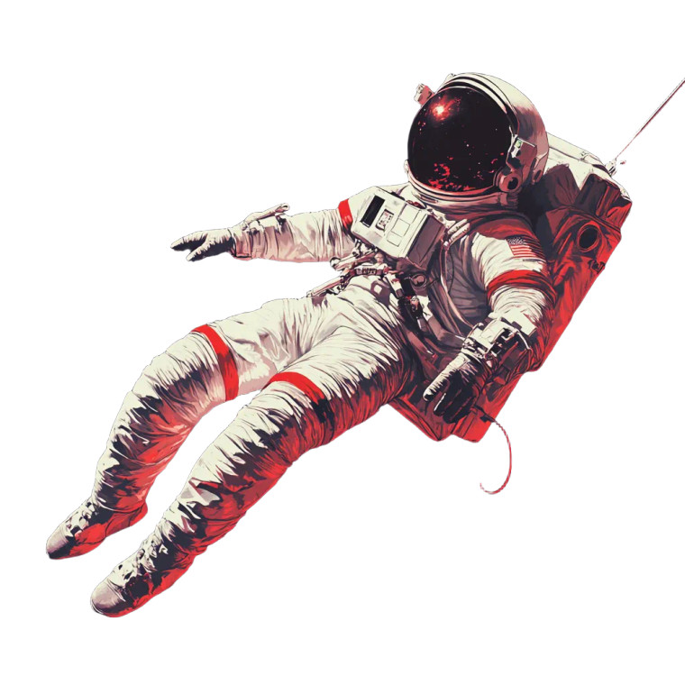 Floating Astronaut V14 Vinyl Car Decal Sticker – Waterproof & UV-Resistant 8"