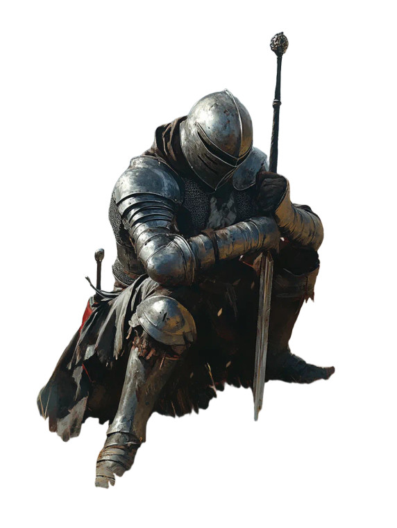 Kneeling Armored Soldier Vinyl Car Decal Sticker – Waterproof & UV-Resistant 8"