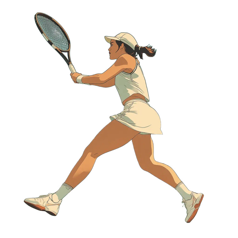 Female Tennis Swing Vinyl Car Decal Sticker – Waterproof & UV-Resistant 8"