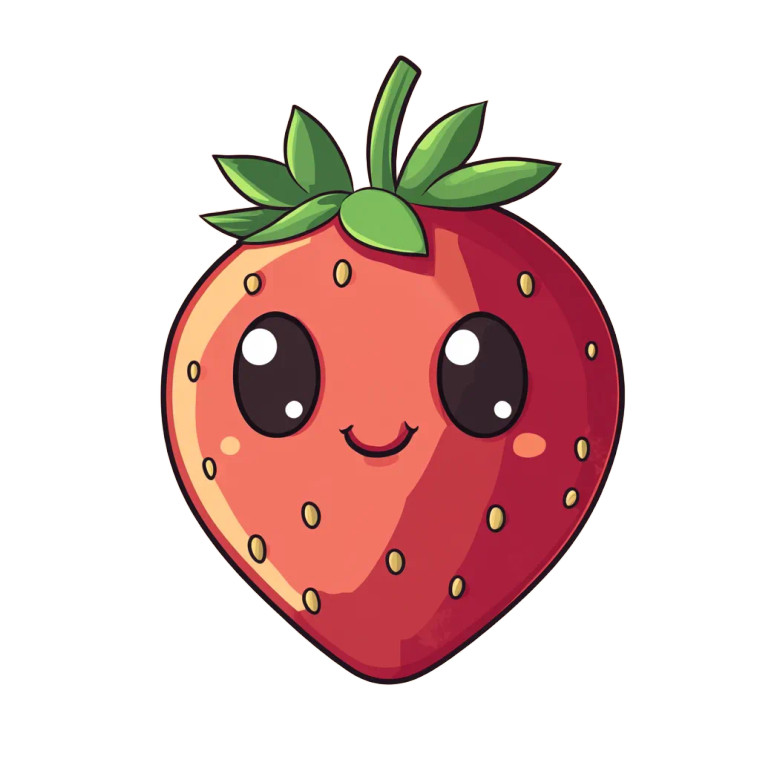 Cute Strawberry Vinyl Car Decal Sticker – Waterproof & UV-Resistant 8"