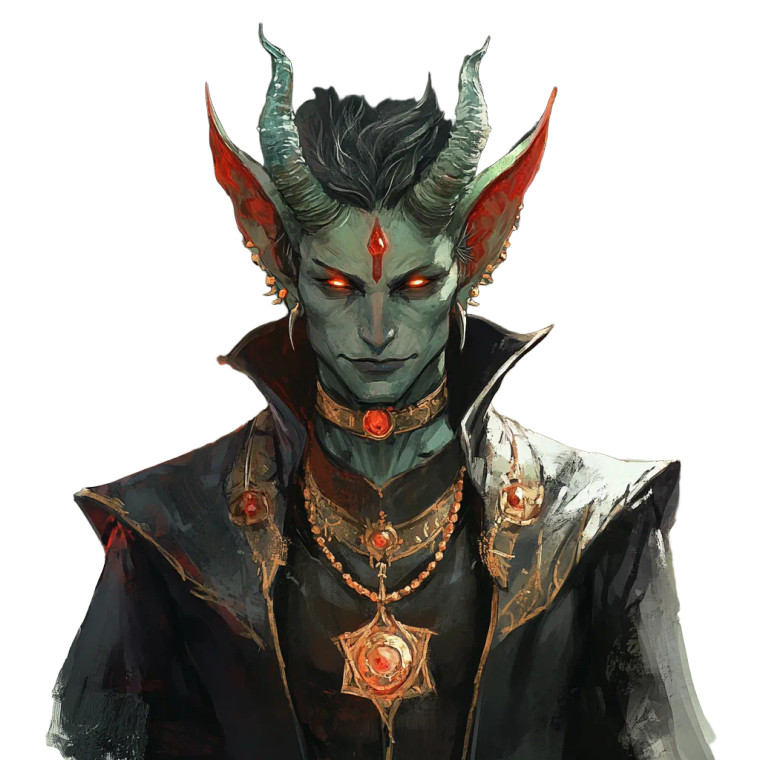 Tiefling Warlock Necklace Vinyl Car Decal Sticker – Waterproof & UV-Resistant 8"