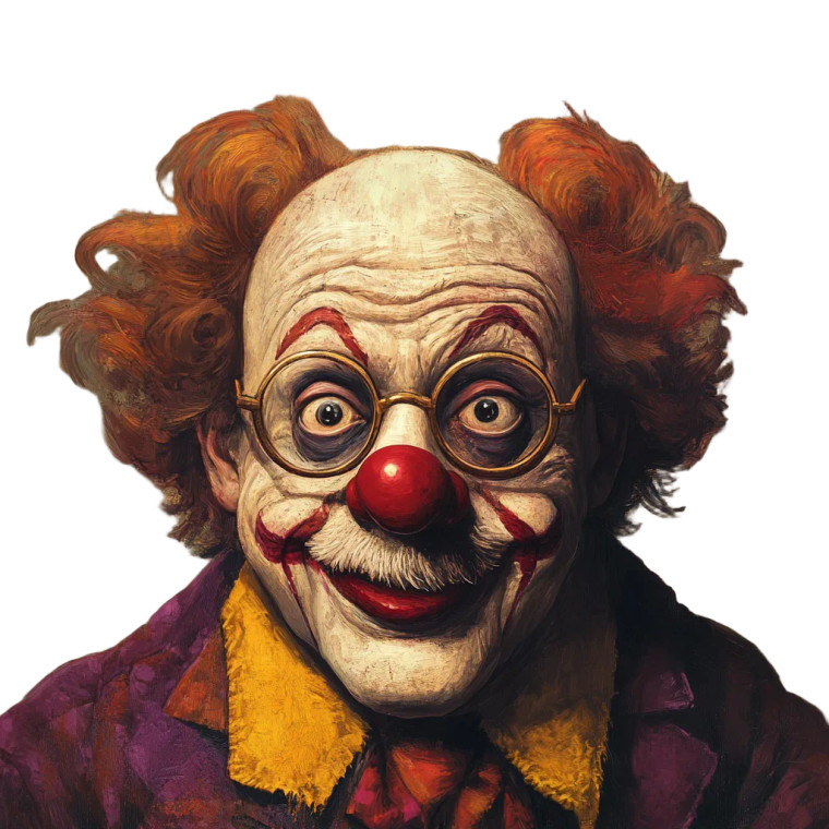 Reading Clown Vinyl Car Decal Sticker – Waterproof & UV-Resistant 8"