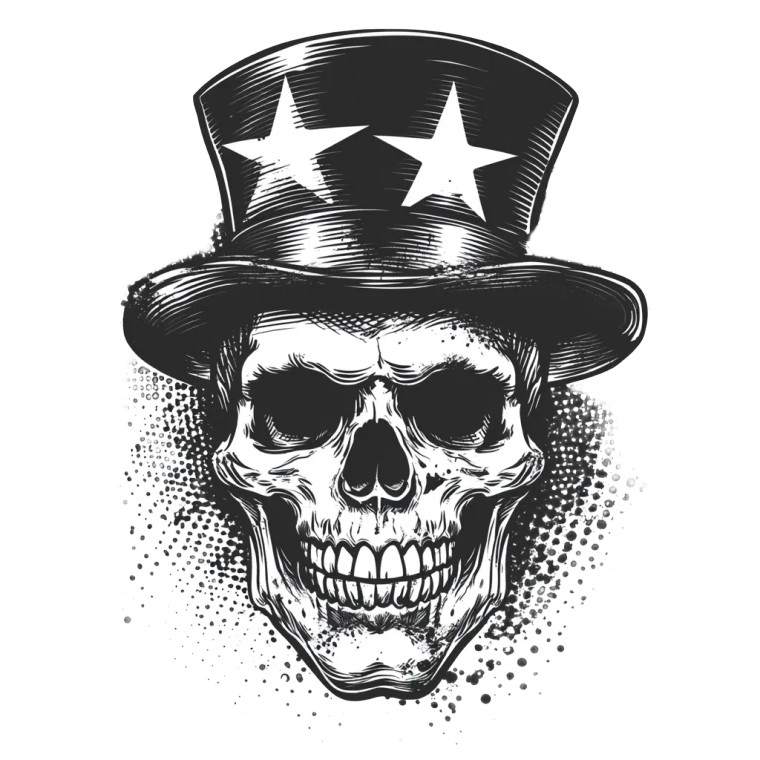 Uncle Sam Skull V2 Vinyl Car Decal Sticker – Waterproof & UV-Resistant 8"