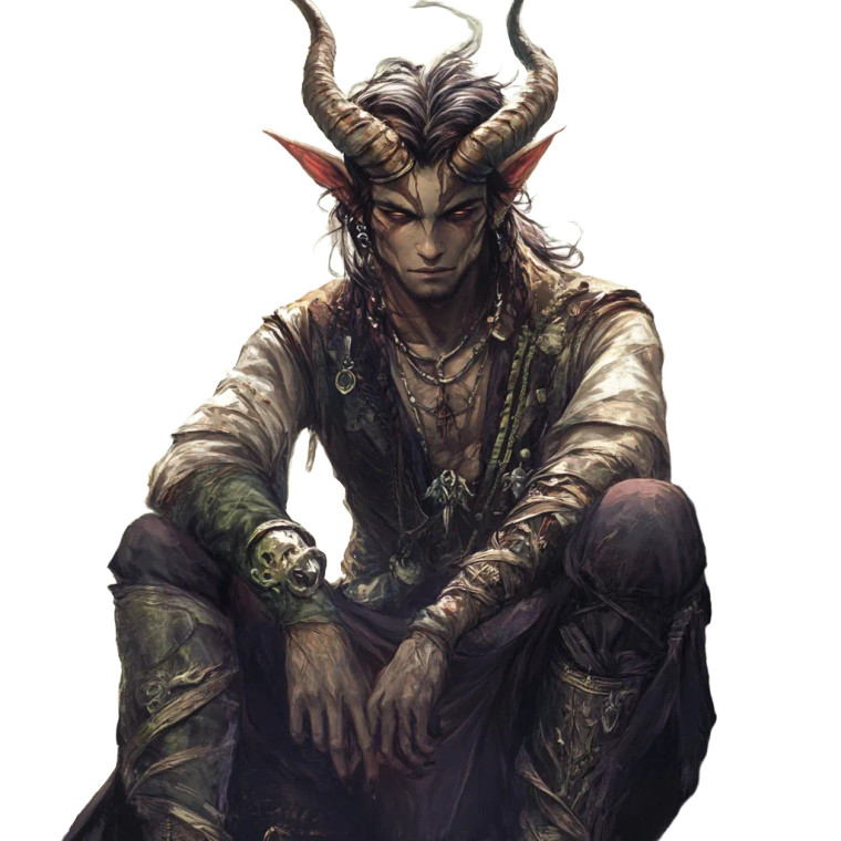 Fantasy Druid Tiefling Vinyl Car Decal Sticker – Waterproof & UV-Resistant 8"