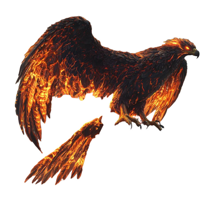 Fiery Phoenix Perched Vinyl Car Decal Sticker – Waterproof & UV-Resistant 8"