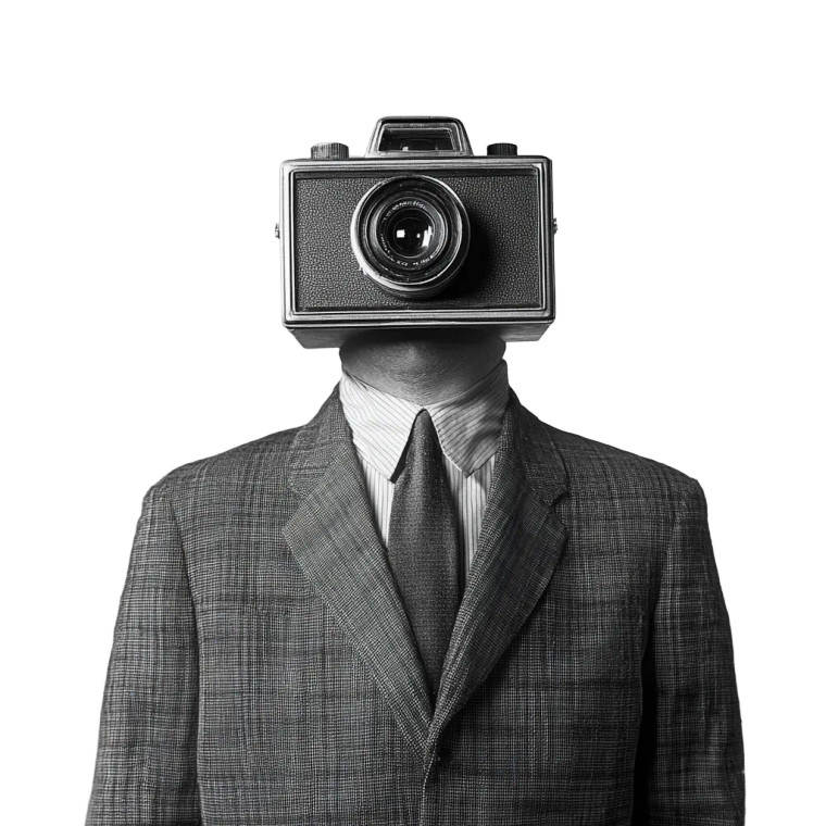 Camera-Head Man Vinyl Car Decal Sticker – Waterproof & UV-Resistant 8"