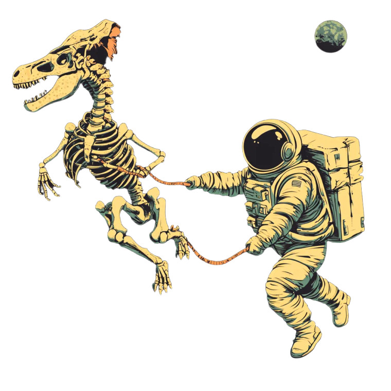 Astronaut With Dinosaur Vinyl Car Decal Sticker – Waterproof & UV-Resistant 8"
