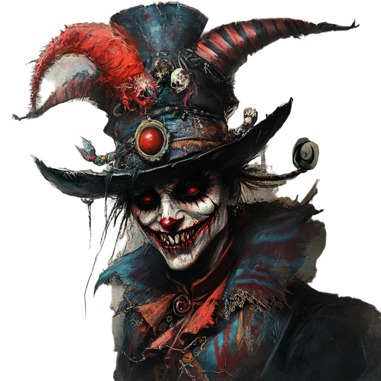 Demonic Jester Hat Vinyl Car Decal Sticker – Waterproof & UV-Resistant 8"