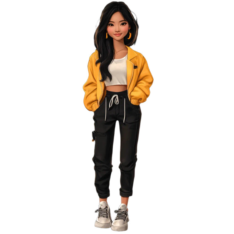 Asian College Avatar Vinyl Car Decal Sticker – Waterproof & UV-Resistant 8"