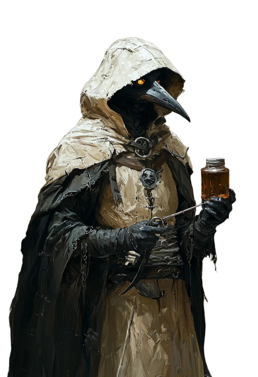 Plague Doctor Alchemist Vinyl Car Decal Sticker – Waterproof & UV-Resistant 8"