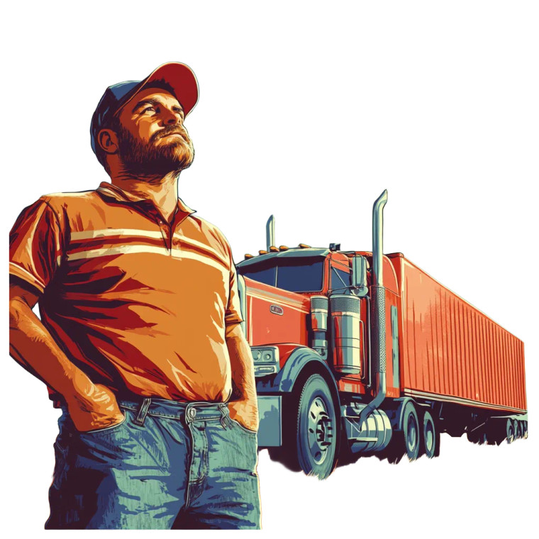 Trucker And Rig Vinyl Car Decal Sticker – Waterproof & UV-Resistant 8"