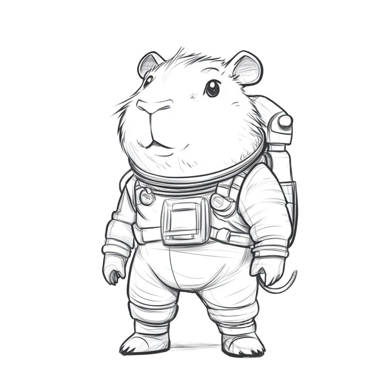 Space Capybara V4 Vinyl Car Decal Sticker – Waterproof & UV-Resistant 8"