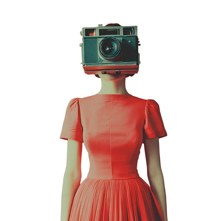 Camera-Head Woman Vinyl Car Decal Sticker – Waterproof & UV-Resistant 8"