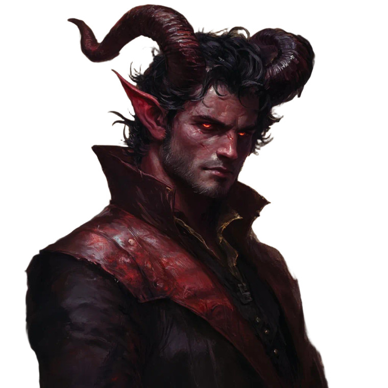 Crimson Tiefling Guard Vinyl Car Decal Sticker – Waterproof & UV-Resistant 8"