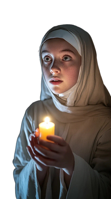 Blonde Nun Candlelight Vinyl Car Decal Sticker – Waterproof & UV-Resistant 8"