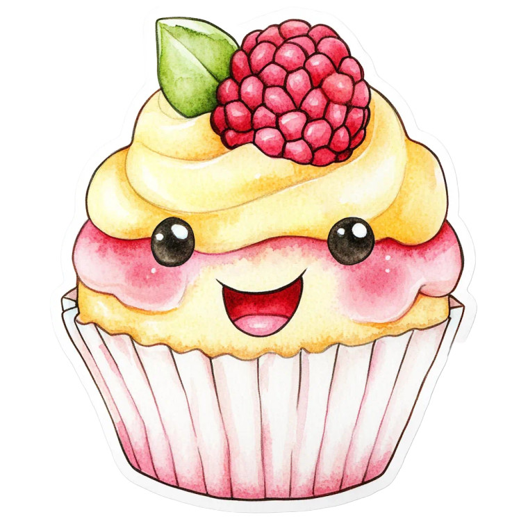 Kawaii Cupcake Sticker Vinyl Car Decal Sticker – Waterproof & UV-Resistant 8"