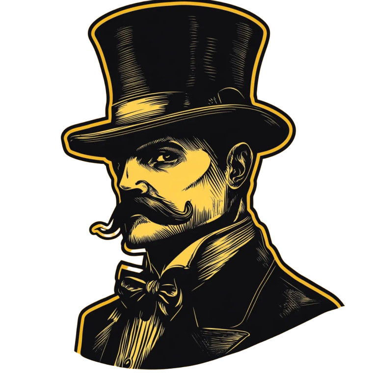 Traditional Hat Man Vinyl Car Decal Sticker – Waterproof & UV-Resistant 8"