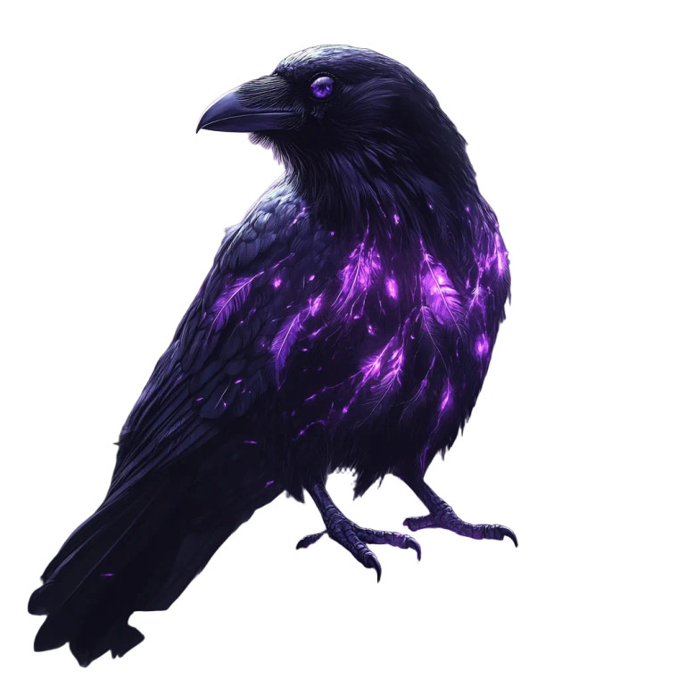 Radiant Purple Crow Vinyl Car Decal Sticker – Waterproof & UV-Resistant 8"