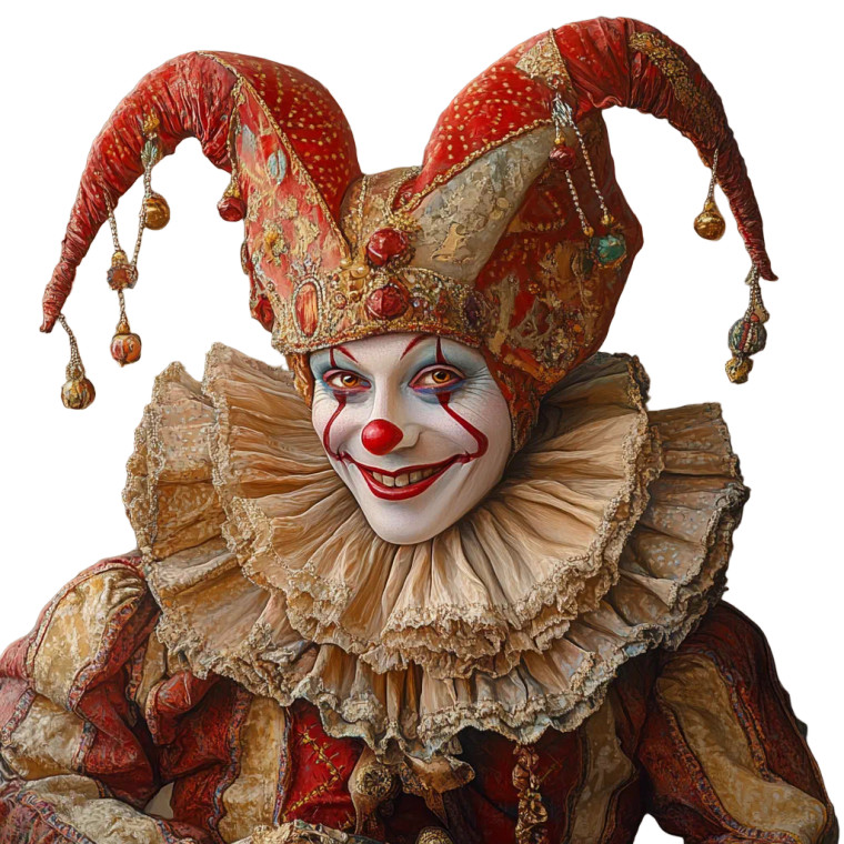 Ornate Court Jester Vinyl Car Decal Sticker – Waterproof & UV-Resistant 8"