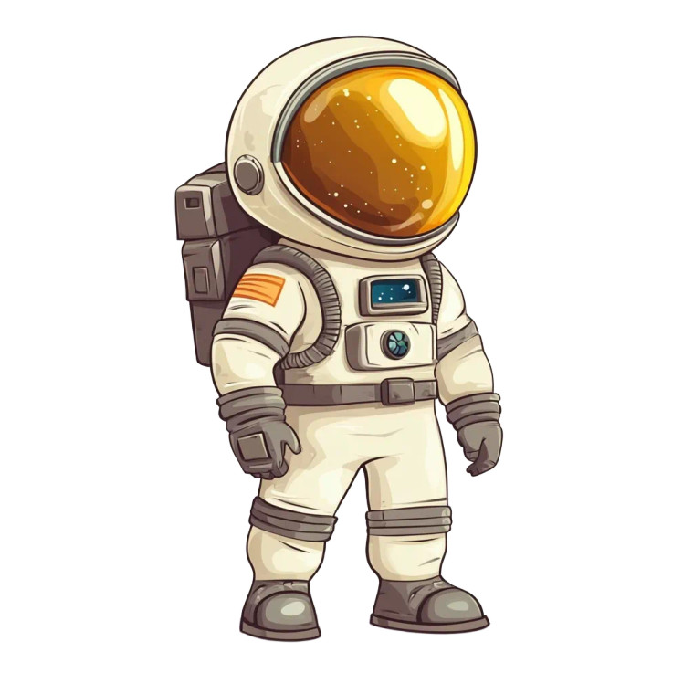 Cartoon Astronaut Scene Vinyl Car Decal Sticker – Waterproof & UV-Resistant 8"