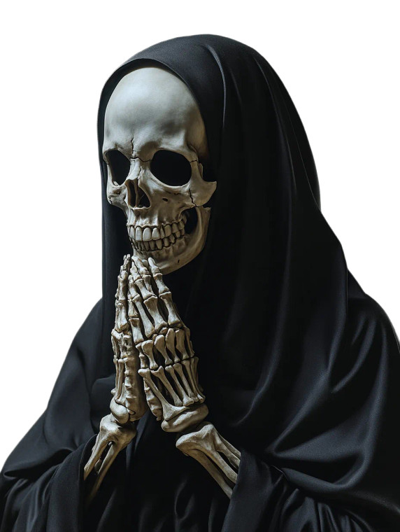 Nun In Skeleton Mask Vinyl Car Decal Sticker – Waterproof & UV-Resistant 8"