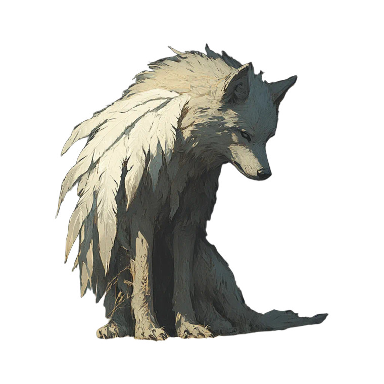 Feathered Direwolf Vinyl Car Decal Sticker – Waterproof & UV-Resistant 8"